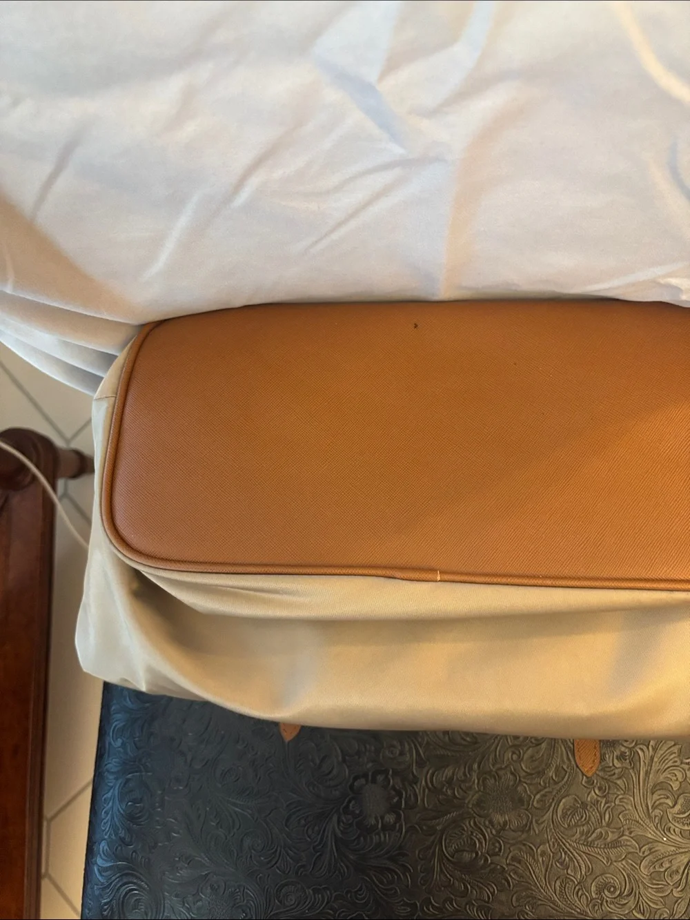 Michael Kors Taupe and Brown Leather-Trim Tote - Picture 4 of 6